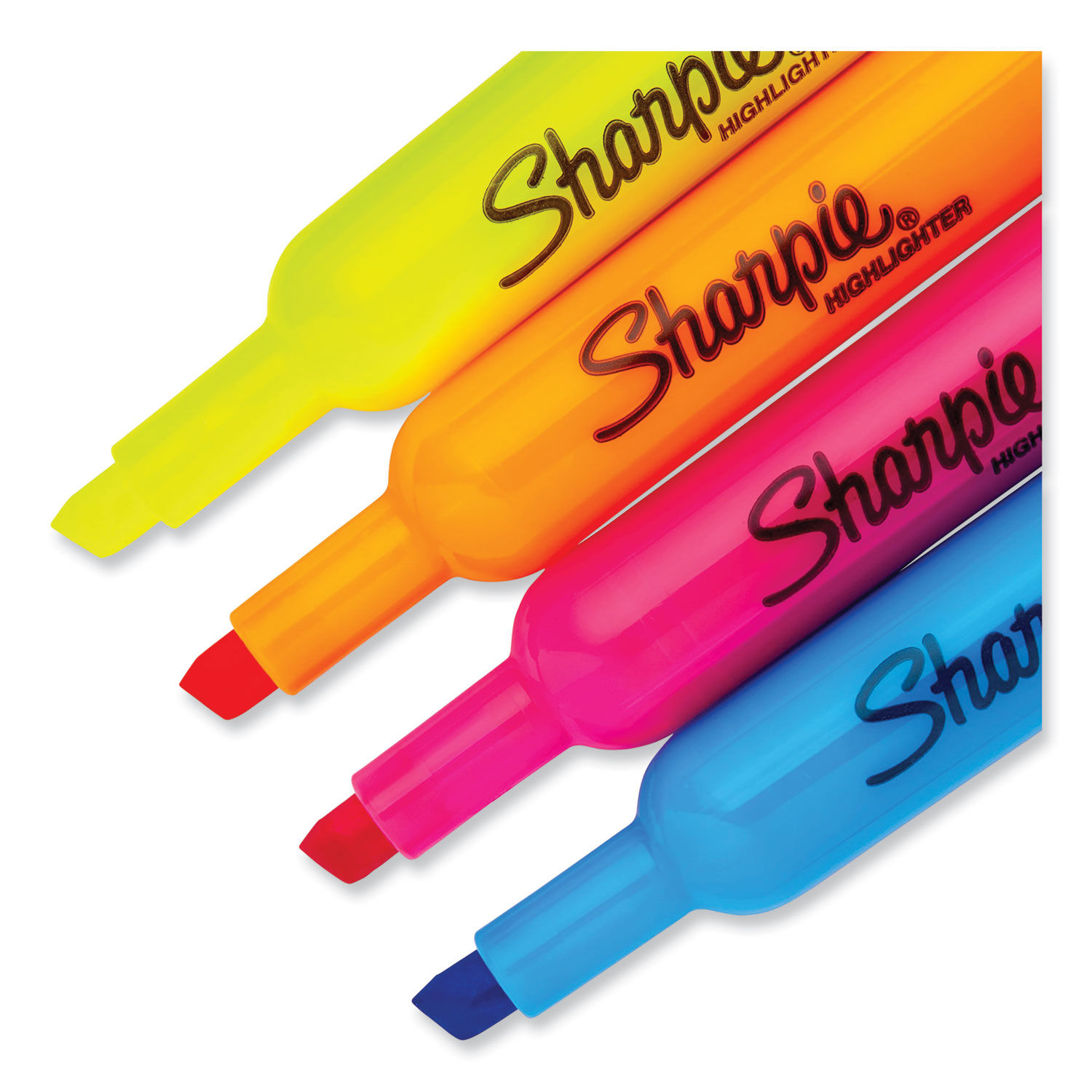 Sharpie Tank Style Highlighters, Chisel Tip, Assorted Colors, 5/Pack