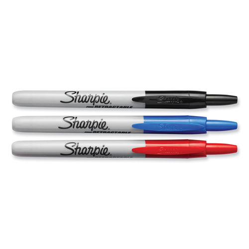 Sharpie Retractable Permanent Marker, Fine Bullet Tip, Assorted Colors, 12/Set (SAN32707)