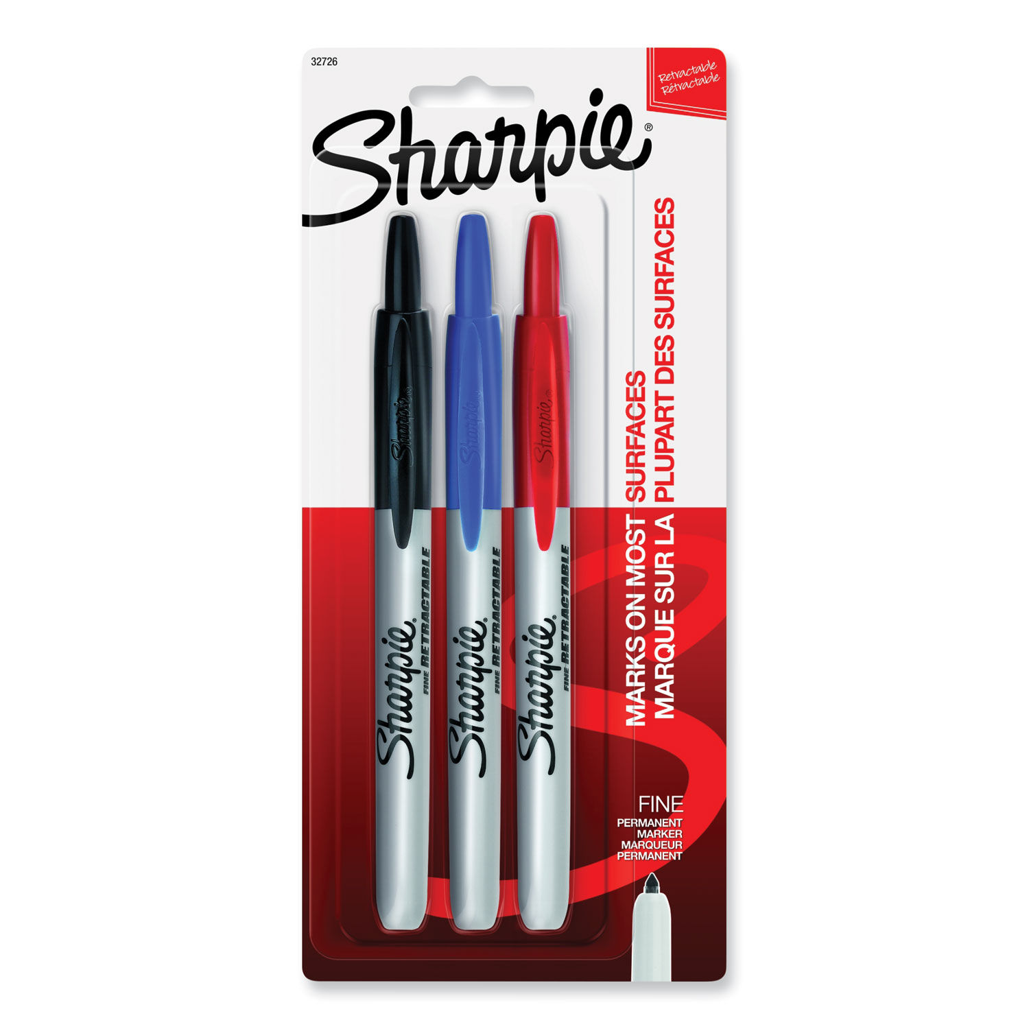 Sharpie Retractable Permanent Markers Fine Point Black Ink Pack Of 36 -  Office Depot