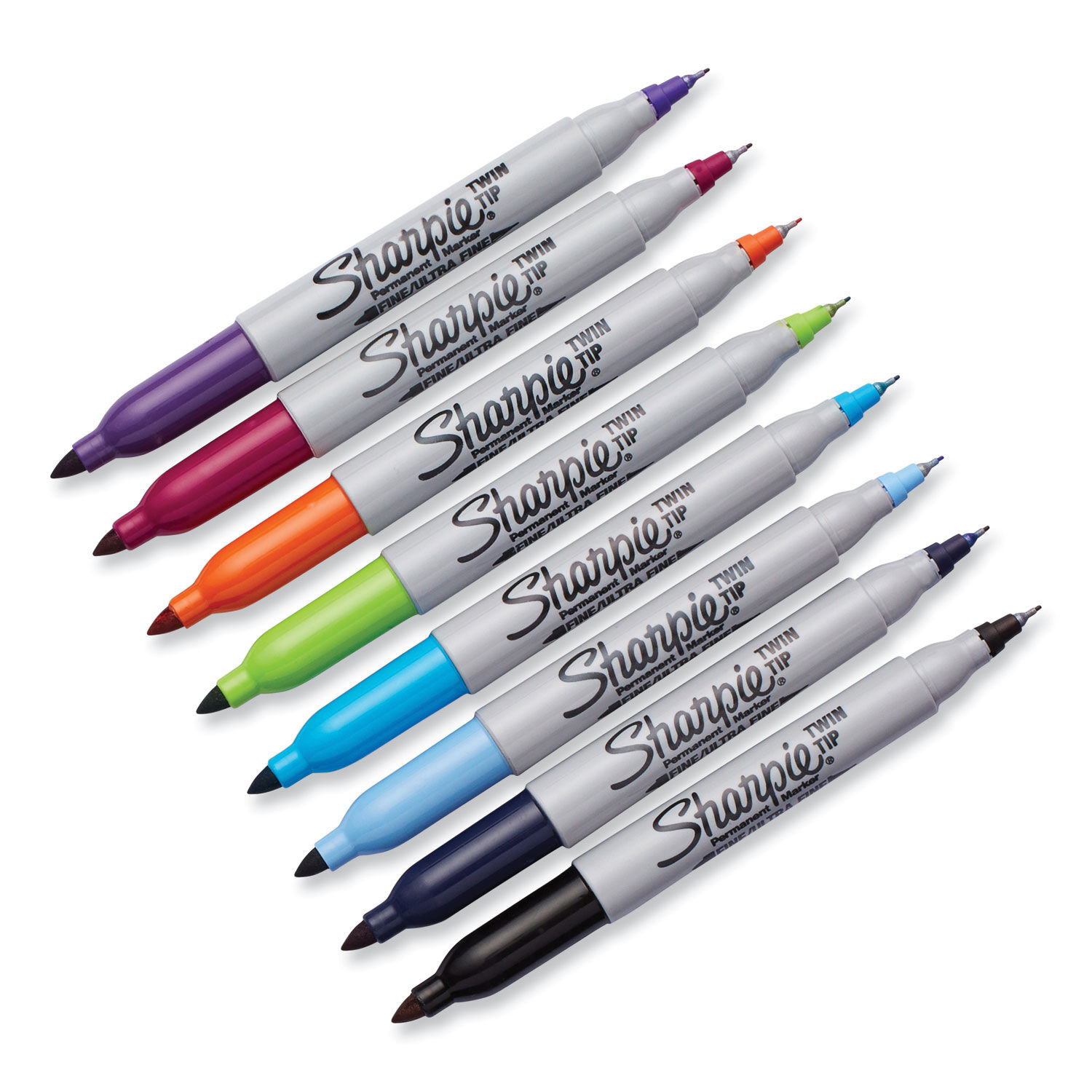 Sharpie Twin Tip Permanent Markers FineUltra Fine Points Black Pack Of 12 -  Office Depot