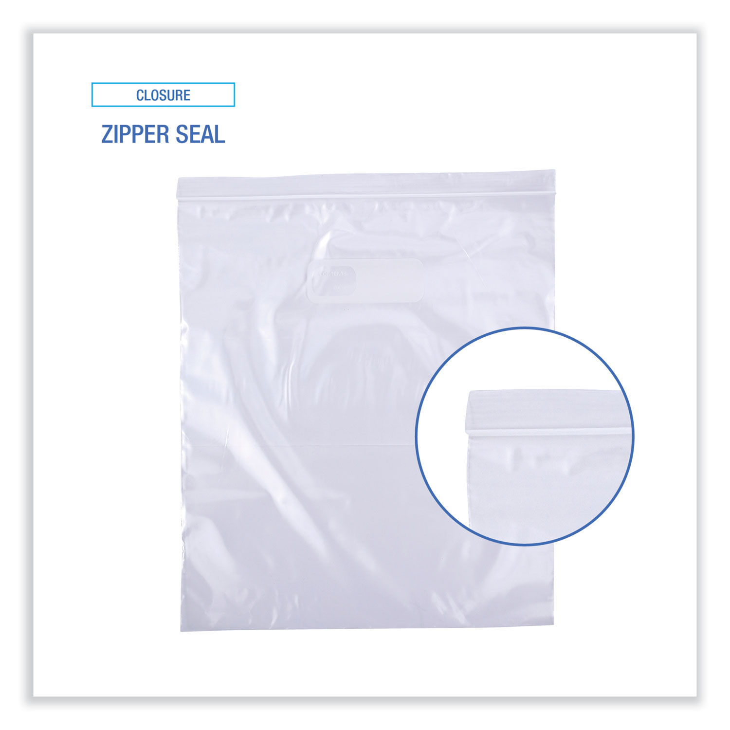 13 x 15 x 3 mil - Reclosable Top Handle Bags