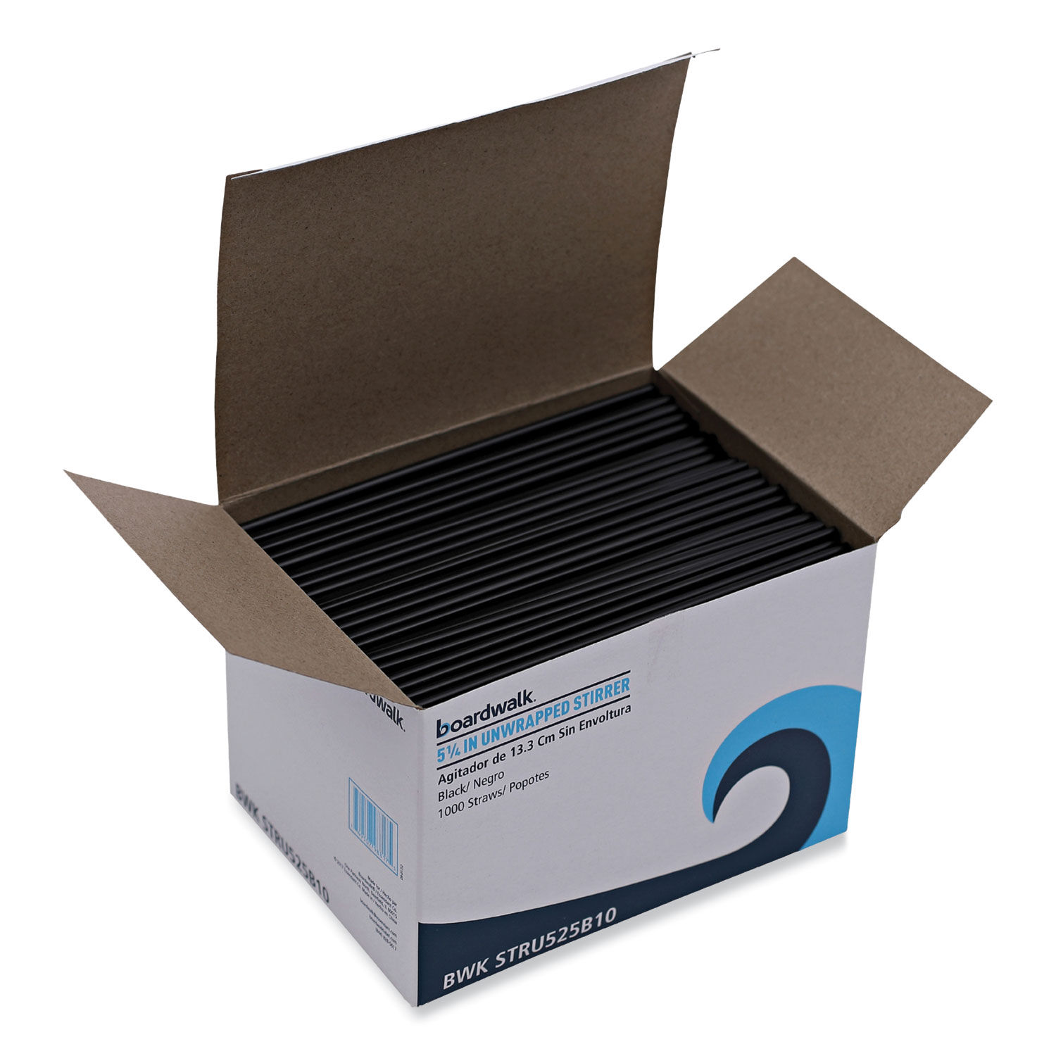 Boardwalk Single Tube Stir Straws 5 14 Black 1000 Straws Per Pack Carton Of  10 Packs - Office Depot