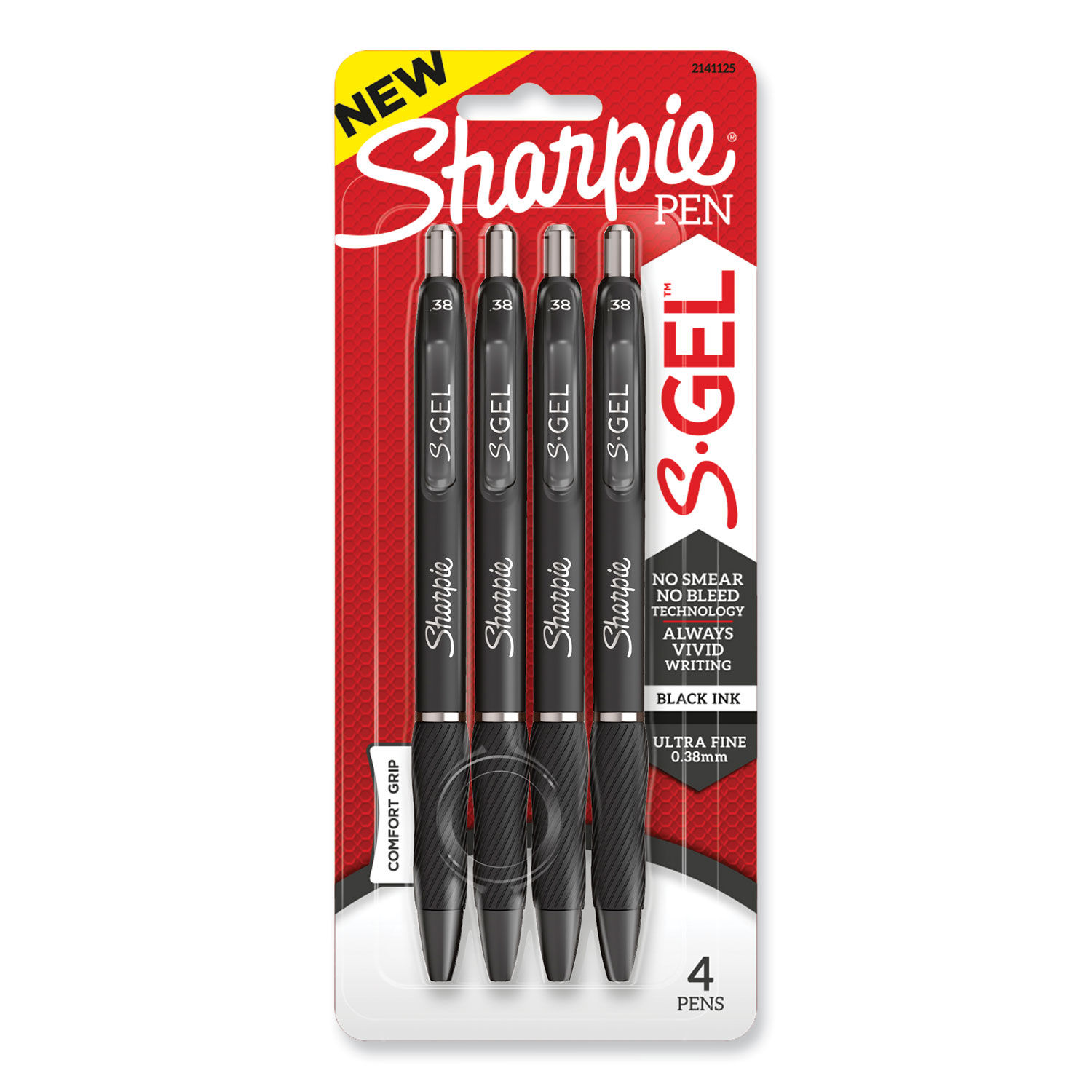 2/pk SHARPIE S-GEL 0.7 Metal Barrel Gel Pen - NO SMEAR - NO BLEED Black  Color