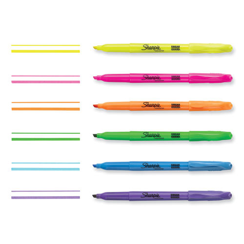 Sharpie Pocket Style Highlighters, Chisel Tip, Assorted Colors, Dozen