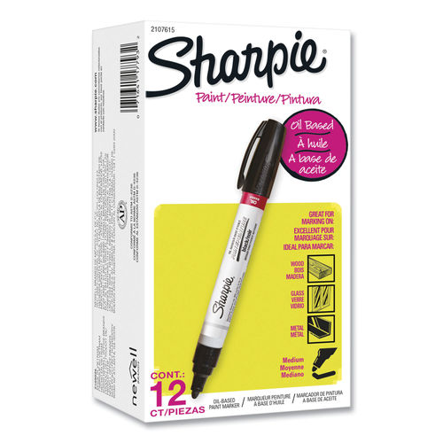  SHARPIE Oil-Based Paint Marker, Fine Point, Black, 1