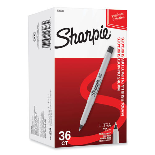 Sharpie Permanent Marker, Extra Fine Point, Black - 12 extra fine point markers