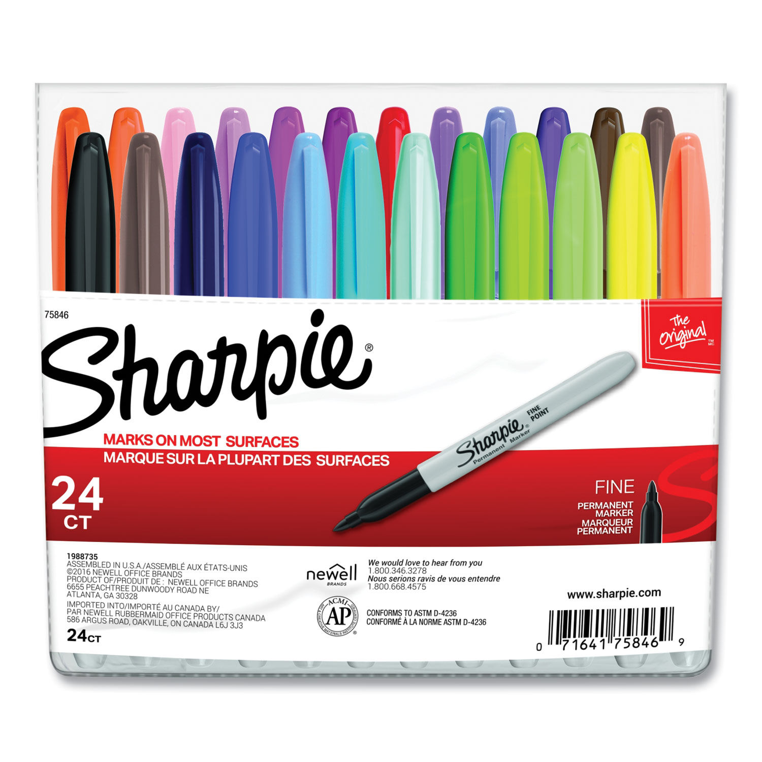 Sharpie Metallic Fine Point Permanent Markers Bullet Tip, Blue-Green-Red,  6/Pack 