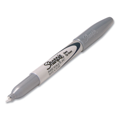 Sharpie 39100 Metallic Silver Bullet Tip Permanent Marker - 12/Pack