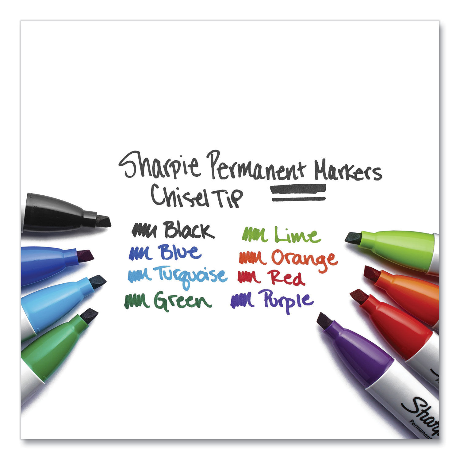 SHARPIE Permanent Markers, Chisel Tip, 6-Count (Lime Green)