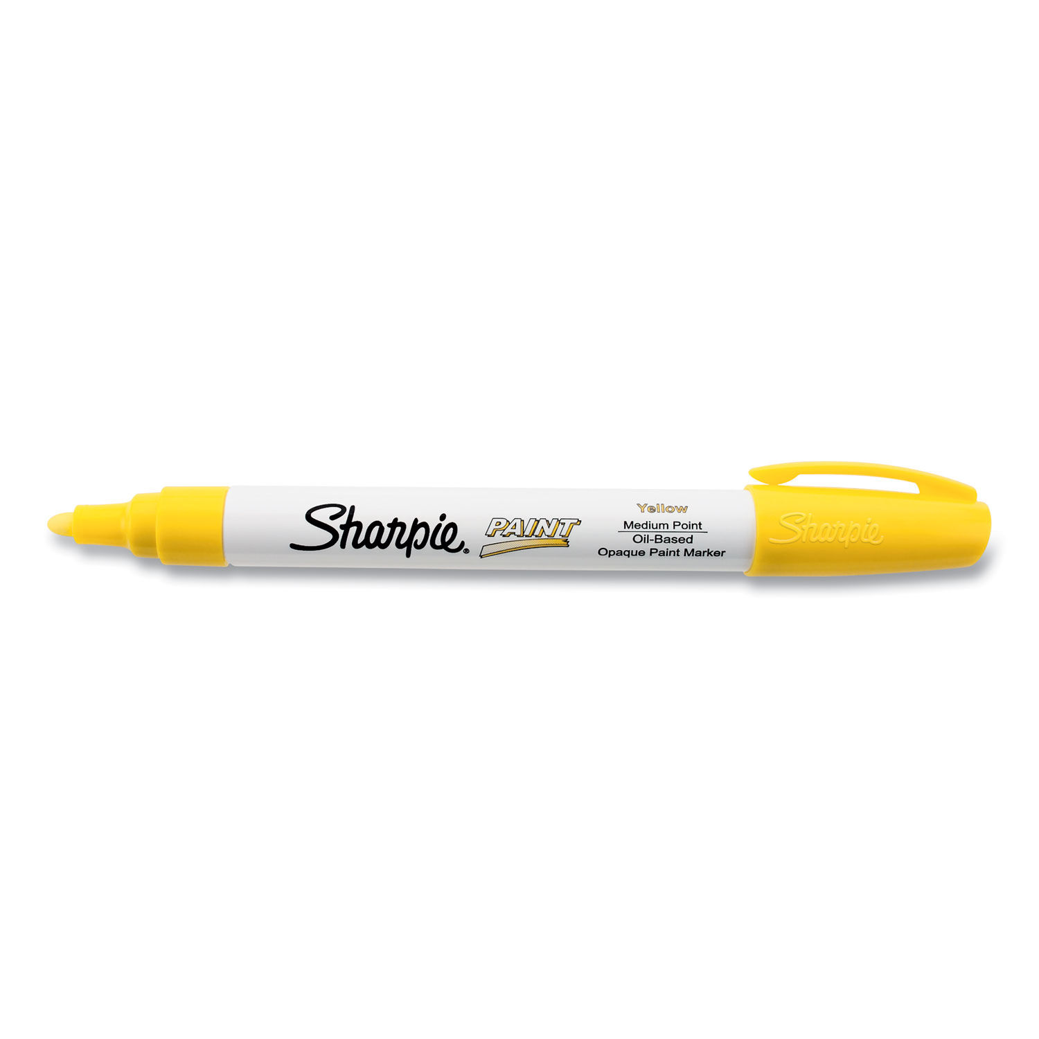 Sharpie Oil-Based Paint Marker, Medium Point, Yellow Ink, Pack of 3