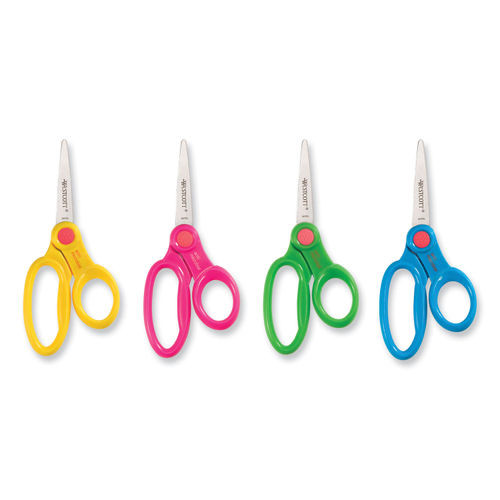 Staples 7 Kids Pointed Tip Stainless Steel Scissors, Straight