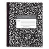 ROA77333 - Marble Cover Composition Book, Wide/Legal Rule, Black Marble Cover, (48) 8.5 x 7 Sheets