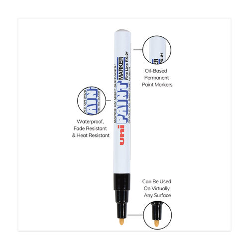 Uni -Paint Permanent Marker, Fine Bullet Tip, Black