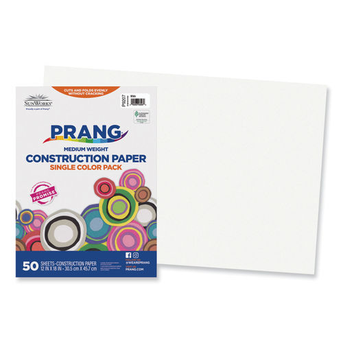 Prang® Construction Paper, Gray, 12 x 18, 50 Sheets Per Pack, 5