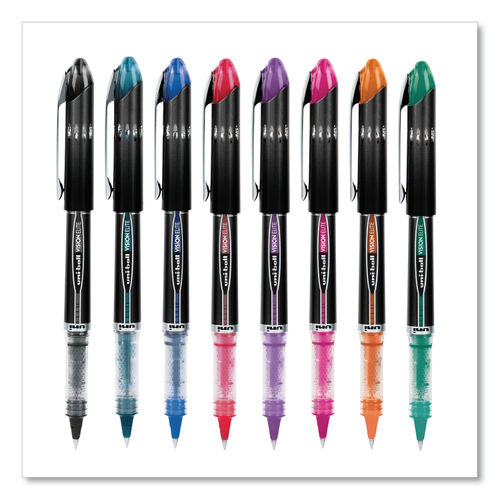 uni ball Vision Rollerball Pens Micro Point 0.5 mm Black Barrel Blue Ink  Pack Of 12 - Office Depot