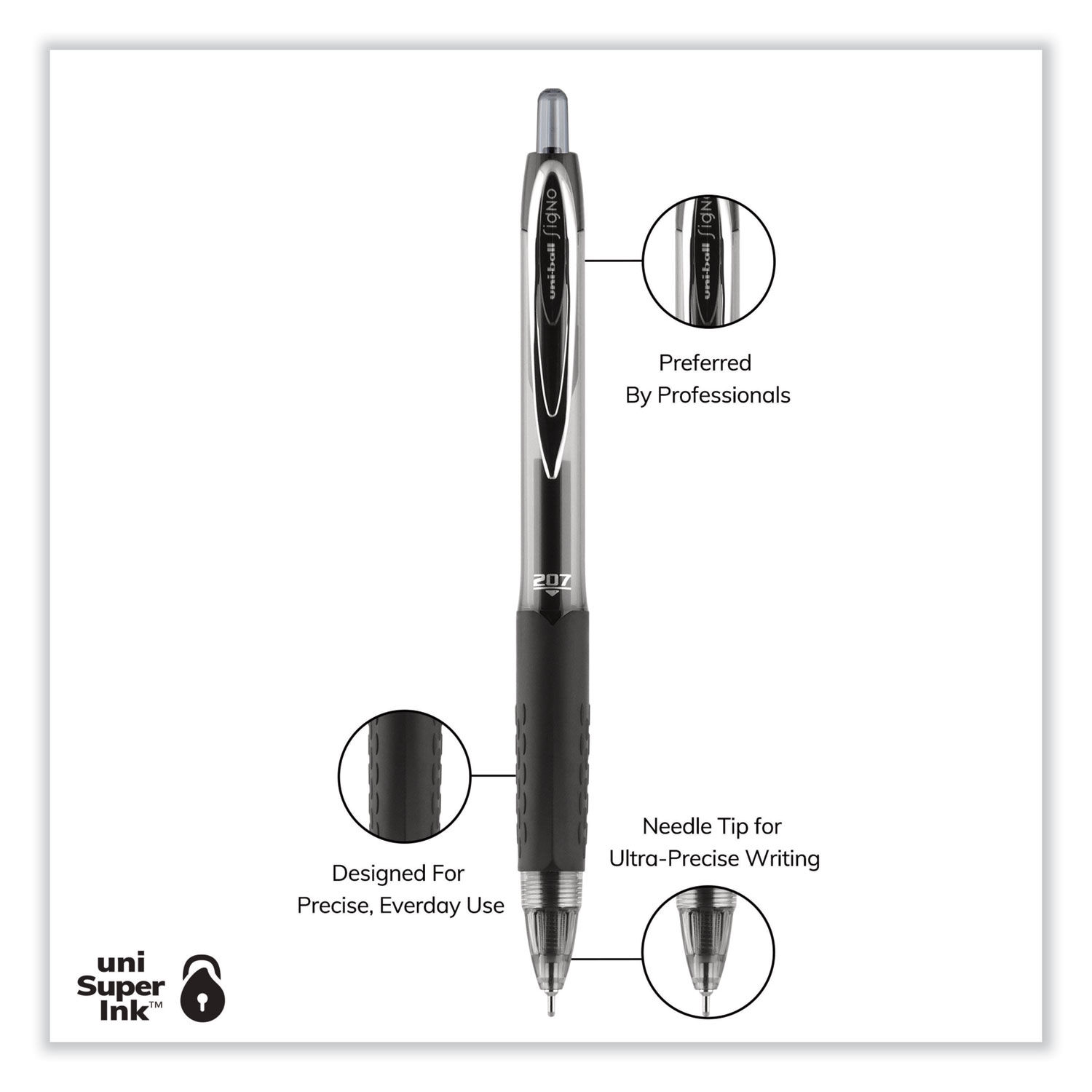 Uni-Ball Signo 207 Retractable Gel Pens