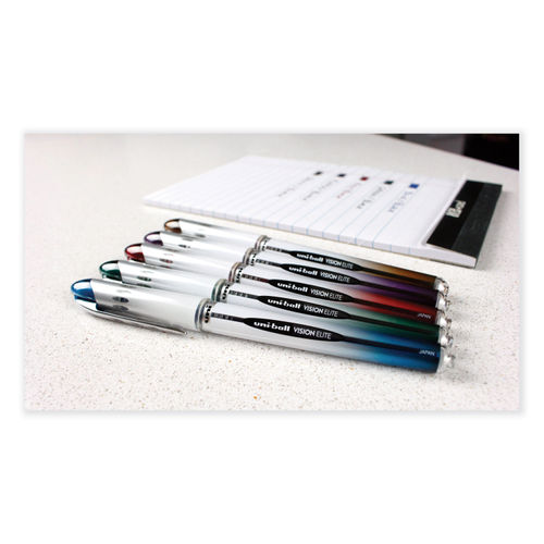 uni ball Vision Rollerball Pens Fine Point 0.7 mm Assorted Barrels Assorted  Ink Colors Pack Of 5 - Office Depot