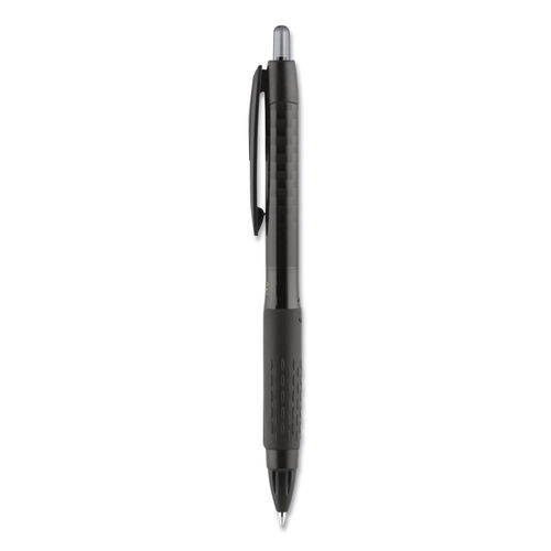 Uni-Ball 307 Retractable Gel Pen, Micro 0.5mm, Black Ink/Barrel, Dozen