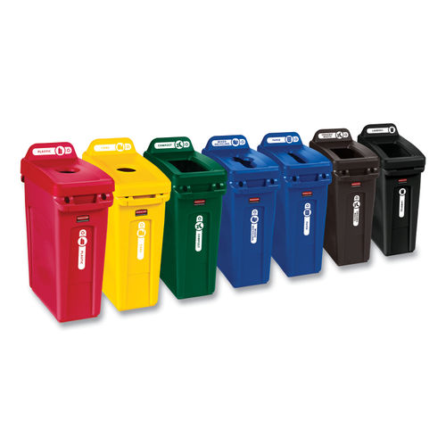 16 Gallon Vented Slim Jim Waste Container w/ Handle