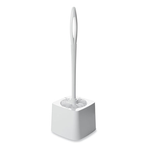 Ribbed Toilet Bowl Brush and Holder White