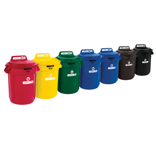 Rubbermaid FG263200RED BRUTE 32 Gallon Red Round Trash Can