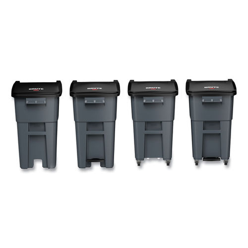 Rubbermaid Commercial Square Brute Rollout Container, 50 gal, Gray