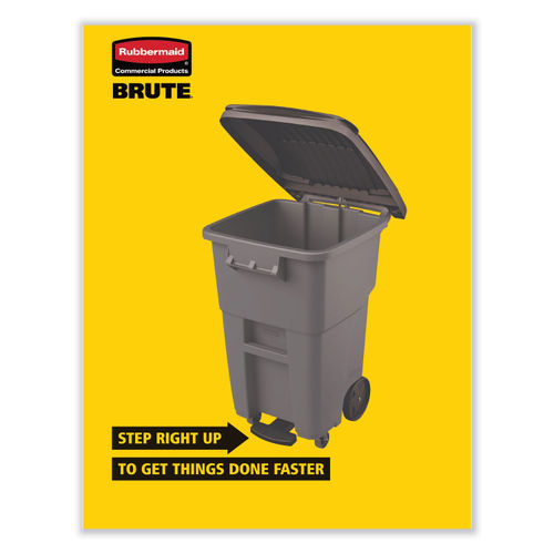 Rubbermaid Brute Rollout Container, Square, Plastic, 50 gal, Yellow