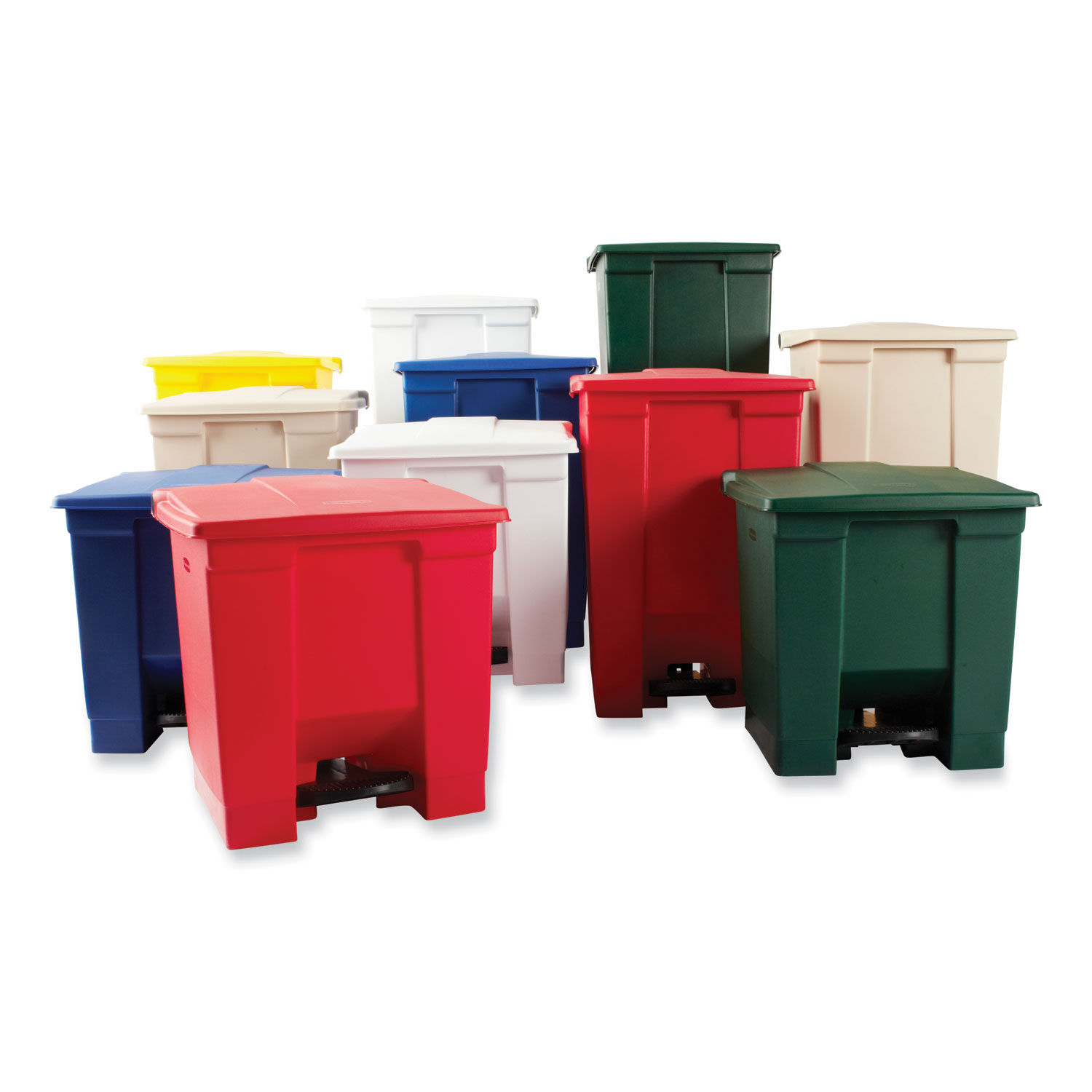 Rubbermaid Commercial Indoor Utility Step-On Waste Container 23 Gal Plastic Red