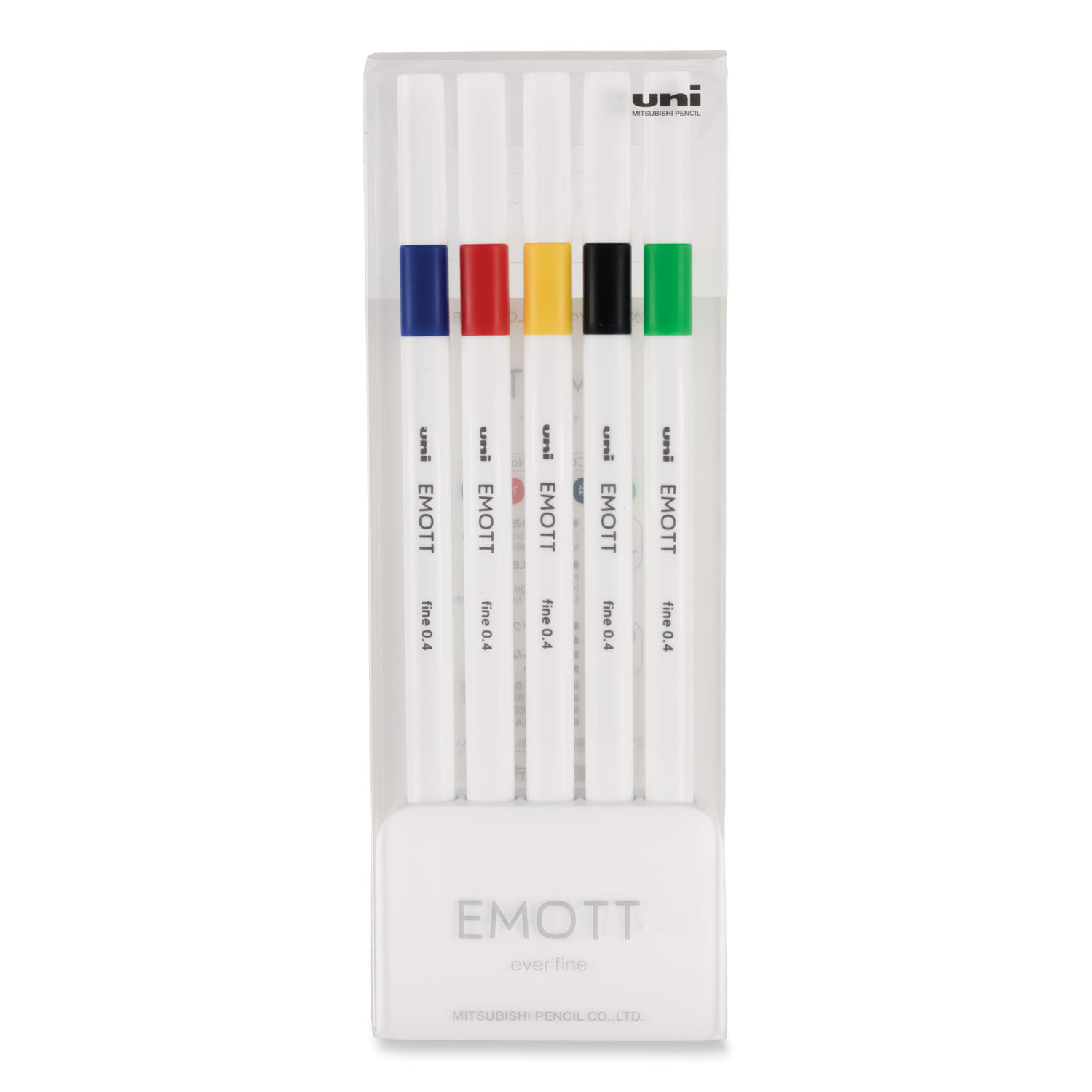 emott Porous Point Pens, Fine 0.4 mm, Assorted Ink, 10/Pack, Uni-Ball (Ubc24836)