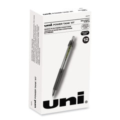 UBC42070 - Power Tank RT Ballpoint Pen, Retractable, Bold 1 mm, Black Ink, Smoke/Black Barrel, Dozen