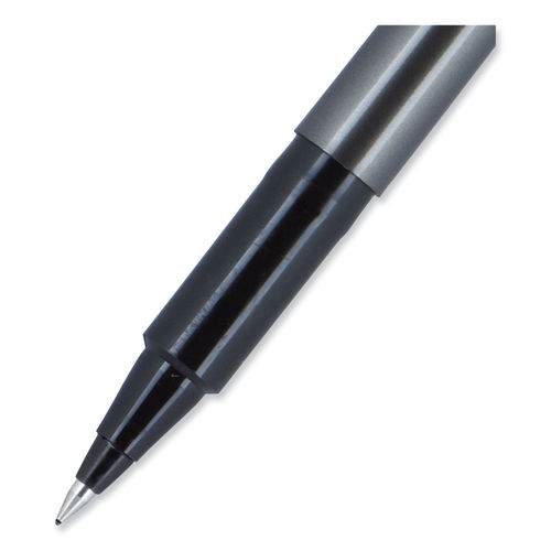 uniball™ Roller Rollerball Pen - Micro Pen Point - 0.5 mm Pen Point Size -  Black Liquid Ink - Black Barrel - 72 / Pack