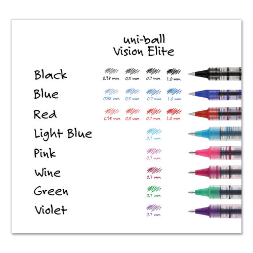 uni ball Vision Needle Liquid Ink Rollerball Pens Micro Point 0.5 mm Black  Barrel Black Ink Pack Of 12 - Office Depot