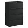 ALEHLF3654BL - Lateral File, 4 Legal/Letter-Size File Drawers, Black, 36" x 18.63" x 52.5"