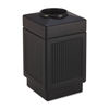 SAF9475BL - Canmeleon Recessed Panel Receptacles, Top-Open, 38 gal, Polyethylene, Black