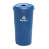 SAF9632BU - Tall Recycling Receptacle for Cans, Round, Steel, 20 gal, Recycling Blue