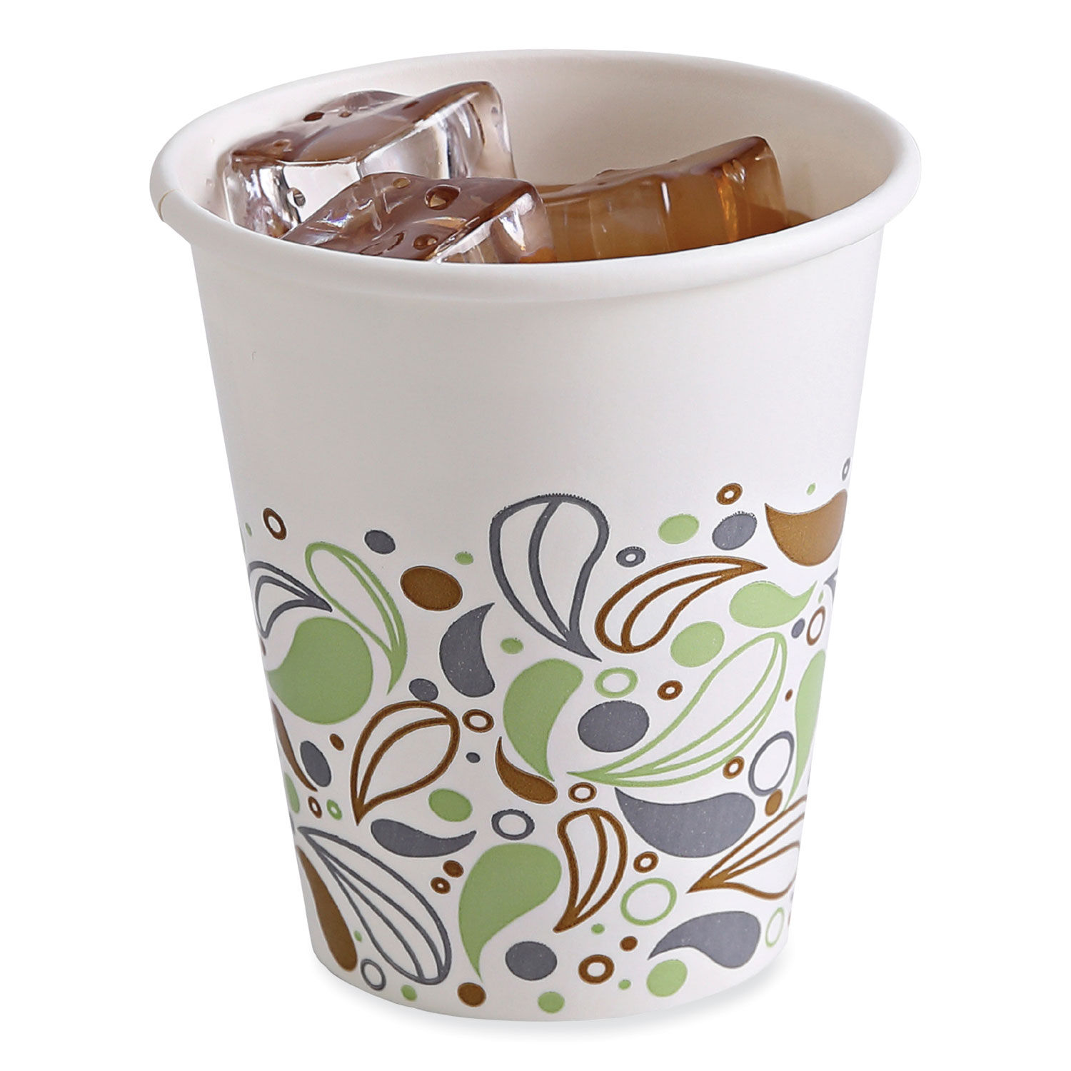 Printed Disposable Coffee Cups - 12 oz. Paper Cups with Lids - Qty: 12