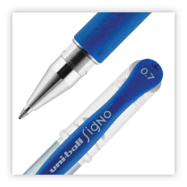 uni ball Gel 207 Retractable Gel Pens Medium Point 0.7 mm Clear Barrel Blue  Ink Pack Of 4 - Office Depot