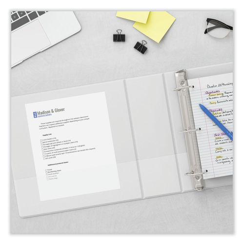 Universal Slant-Ring View Binder, 5 Capacity, White