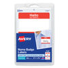 AVE5140 - Printable Self-Adhesive Name Badges, 2 1/3 x 3 3/8, Red "Hello", 100/Pack