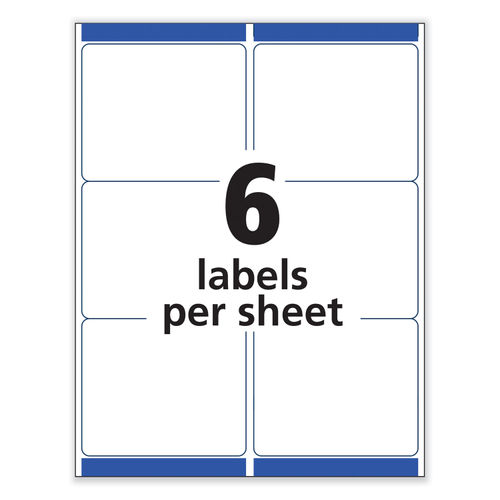 Removable Multi-Use Labels, Inkjet/Laser Printers, 3.33 x 4, White,  6/Sheet, 25 Sheets/Pack