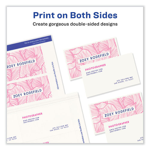  Avery Printable Business Cards, Inkjet Printers, 250 Cards, 2  x 3.5 (8371) : Business Card Stock : Office Products