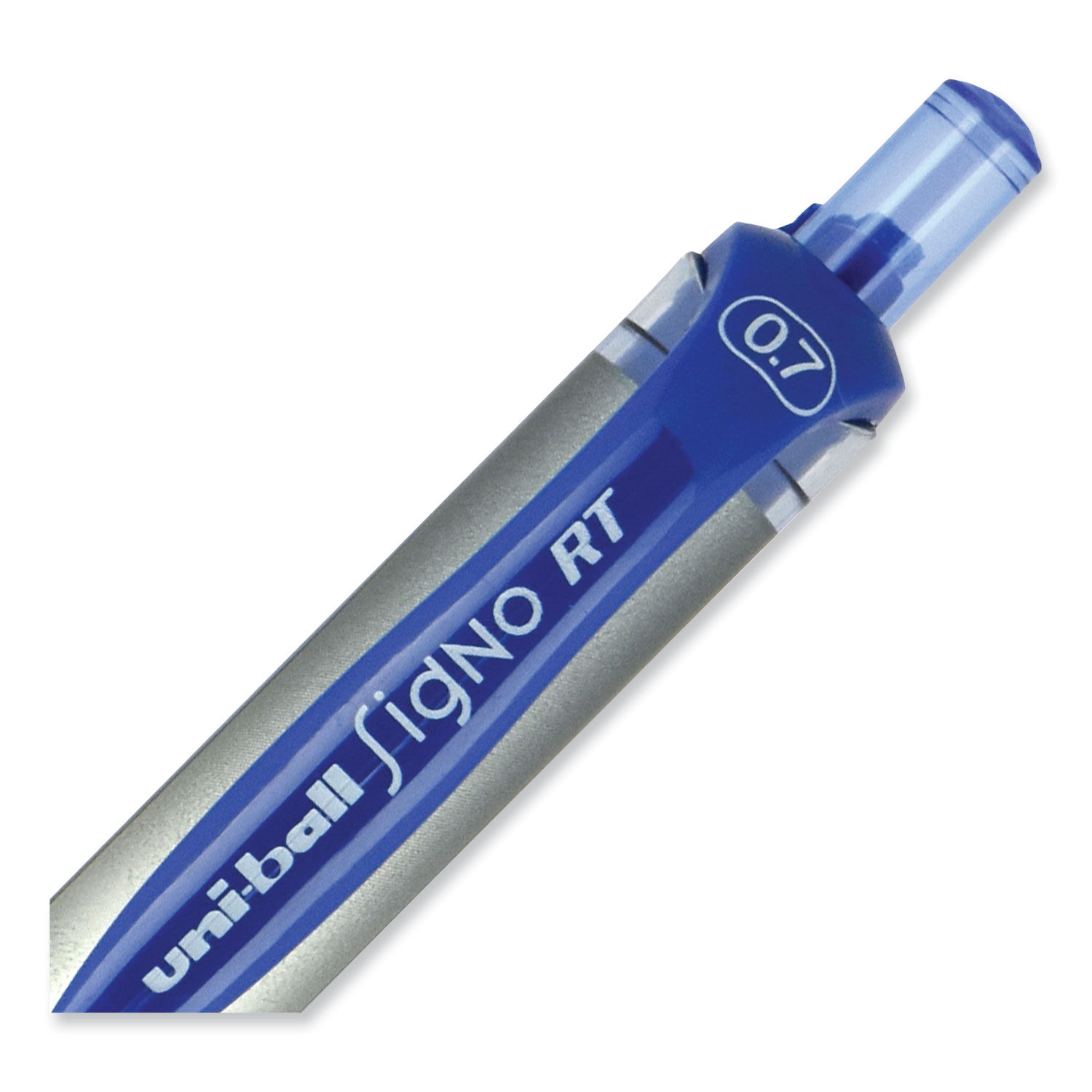 Uni-Ball 207 Signo Gel Ultra Micro Retractable Gel Pen, 0.38mm, Blue Ink, Smoke Barrel