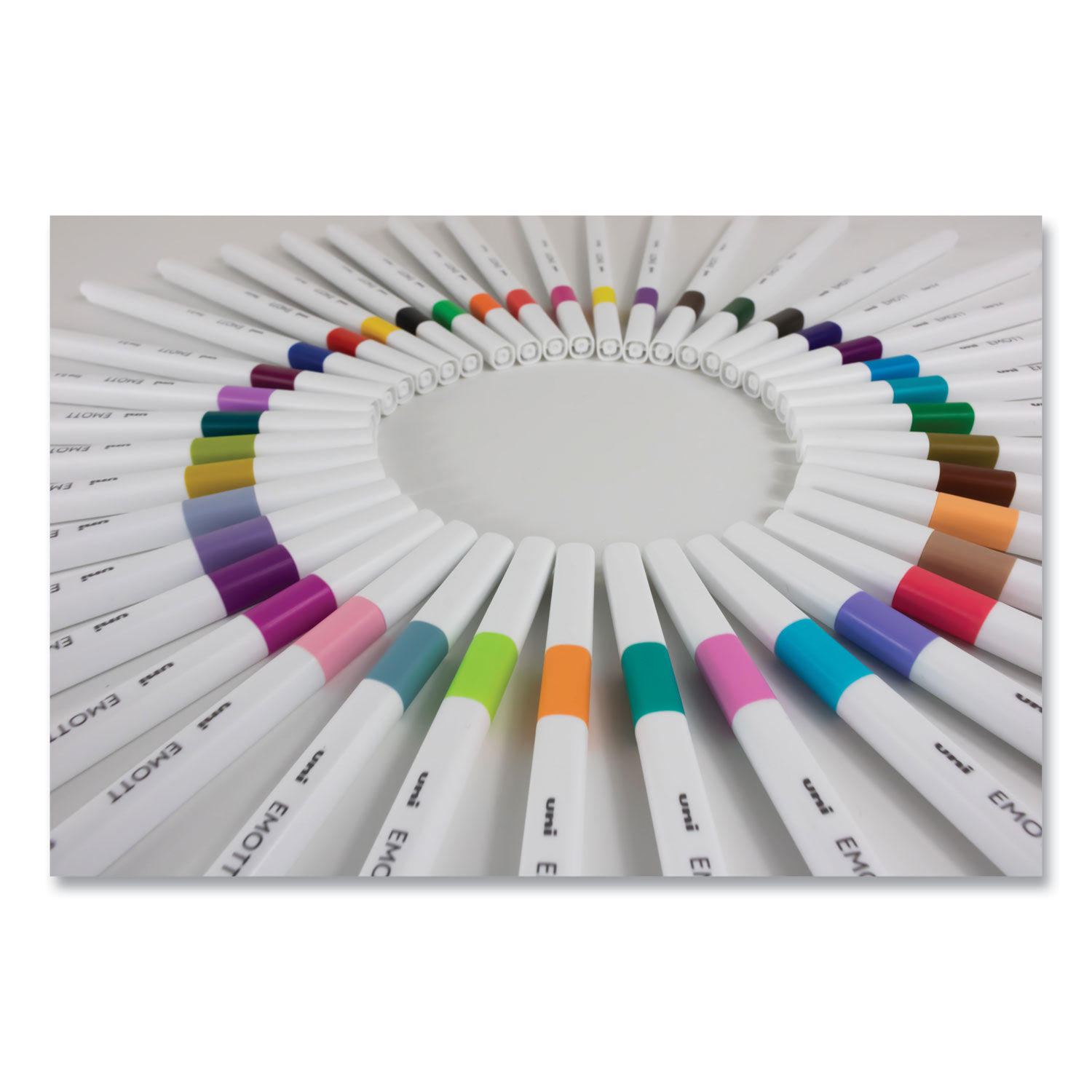 emott Porous Point Pens, Fine 0.4 mm, Assorted Ink, 10/Pack, Uni-Ball (Ubc24836)