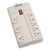 TRPTLP808 - Protect It! Surge Protector, 8 AC Outlets, 8 ft Cord, 1,440 J, Light Gray