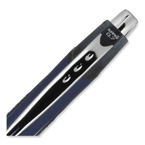 Uni-Ball Jetstream Retractable Ballpoint Pen Fine 0.7 mm Black Ink Blue Barrel