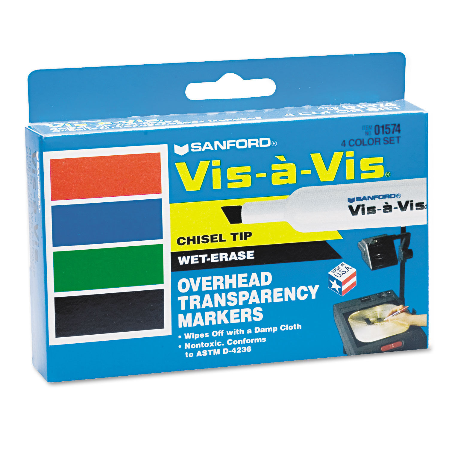 Expo Vis-A-Vis Wet-Erase Marker, Fine Point, Assorted, 8-Set