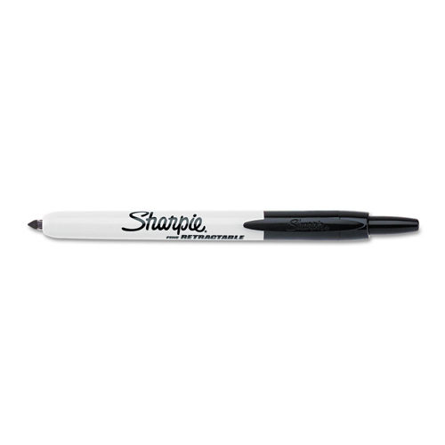 Sharpie Retractable Permanent Markers Fine Point Black Box Of 12 - Office  Depot