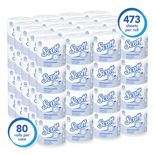 Scott Bulk Toilet Paper, Individually Wrapped Standard Rolls, 2-PLY, White,  80 Rolls per Case