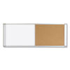 BVCXA10003700 - Combo Cubicle Workstation Dry Erase/Cork Board, 36 x 18, Tan/White Surface, Aluminum Frame