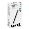 UBC60104 - Roller Ball Pen, Stick, Fine 0.7 mm, Green Ink, Black/Green Barrel, Dozen